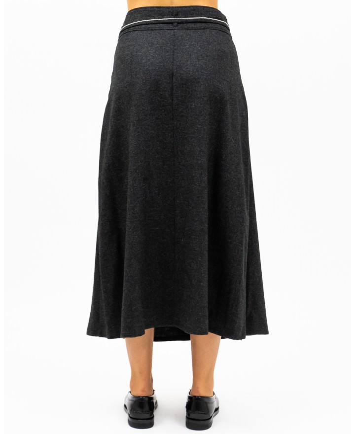 Peserico - Women's Charcoal Grey Long Wallet Skirt P05006A 03204 973 I24