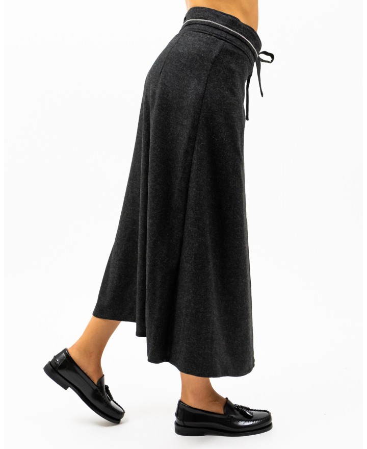 Peserico - Women's Charcoal Grey Long Wallet Skirt P05006A 03204 973 I24