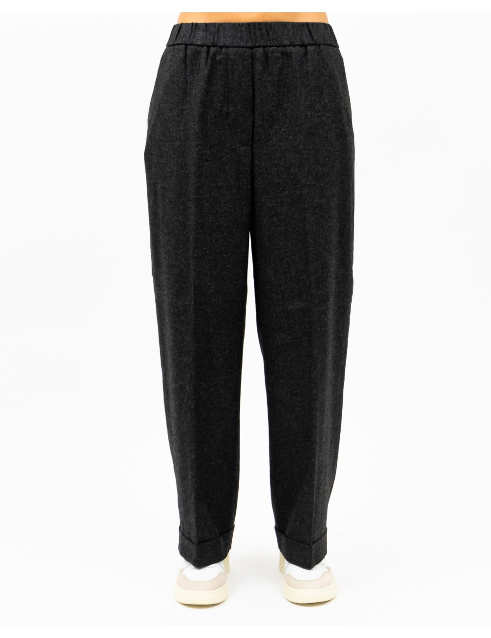 Peserico - Pantalone Gamba Morbida Grigio Antracite Donna P04036 03204 973 I24