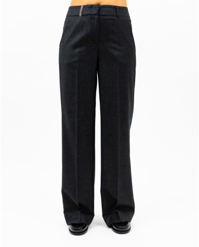 Peserico - Pantalone Palazzo Grigio Antracite Donna P04283 03359 973 I24