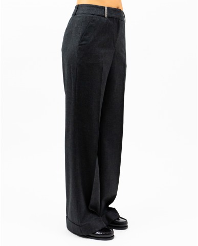 Peserico - Pantalone Palazzo Grigio Antracite Donna P04283 03359 973 I24