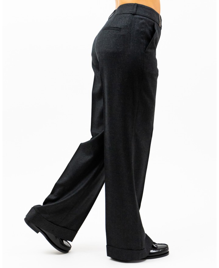 Peserico - Pantalone Palazzo Grigio Antracite Donna P04283 03359 973 I24