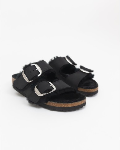 Birkenstock - Arizona con Shearling Nero Donna 1020138 I24