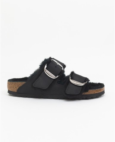 Birkenstock - Arizona con Shearling Nero Donna 1020138 I24