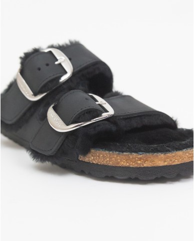 Birkenstock - Arizona with Shearling Black Women's 1020138 I24