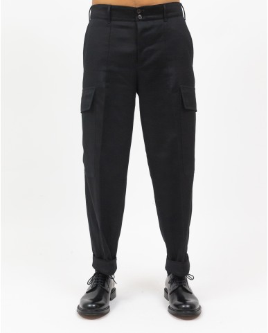 Pt Torino - Pantalone Sailmaker Cargo Over Nero Uomo ASSMBL0REW BP74 990 I24