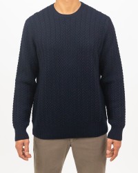 Zanone - Girocollo Treccia Lana Rasata Blu Uomo 810104 ZN228 Z1375 I24