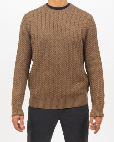 Zanone - Girocollo Treccia Lana Rasata Noce Uomo 810104 ZN228 Z3559 I24