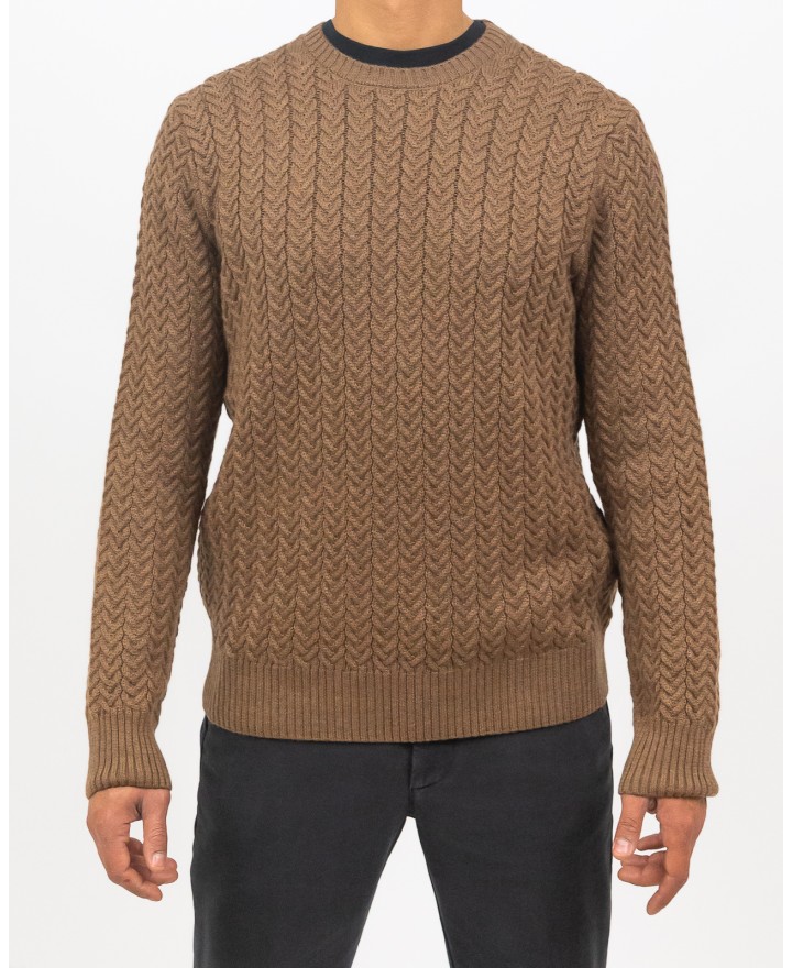 Zanone - Girocollo Treccia Lana Rasata Noce Uomo 810104 ZN228 Z3559 I24