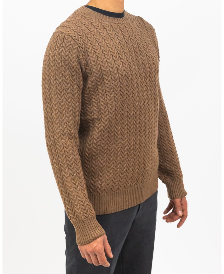 Zanone - Girocollo Treccia Lana Rasata Noce Uomo 810104 ZN228 Z3559 I24