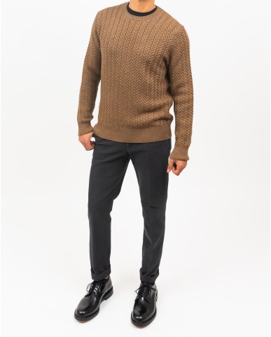 Zanone - Girocollo Treccia Lana Rasata Noce Uomo 810104 ZN228 Z3559 I24