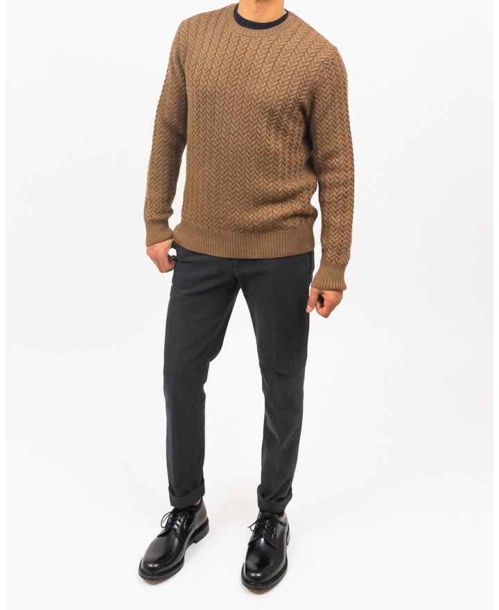 Zanone - Girocollo Treccia Lana Rasata Noce Uomo 810104 ZN228 Z3559 I24