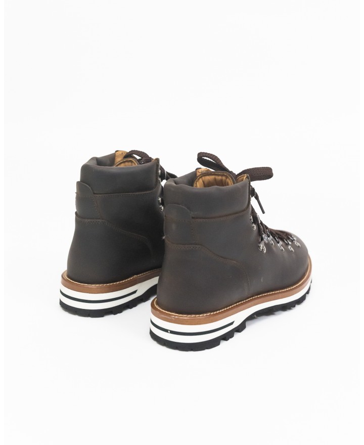 Monpiz - Women's Dark Brown Writing Leather Pedula CORTINA DAKAR T. MOR I24