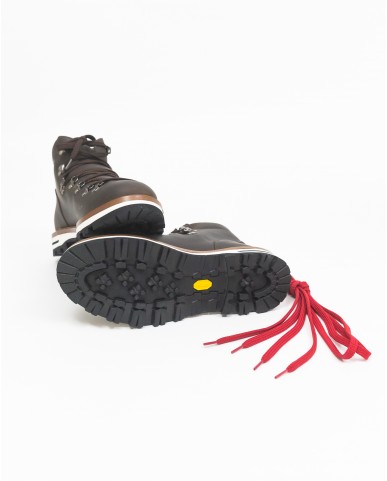 Monpiz - Women's Dark Brown Writing Leather Pedula CORTINA DAKAR T. MOR I24