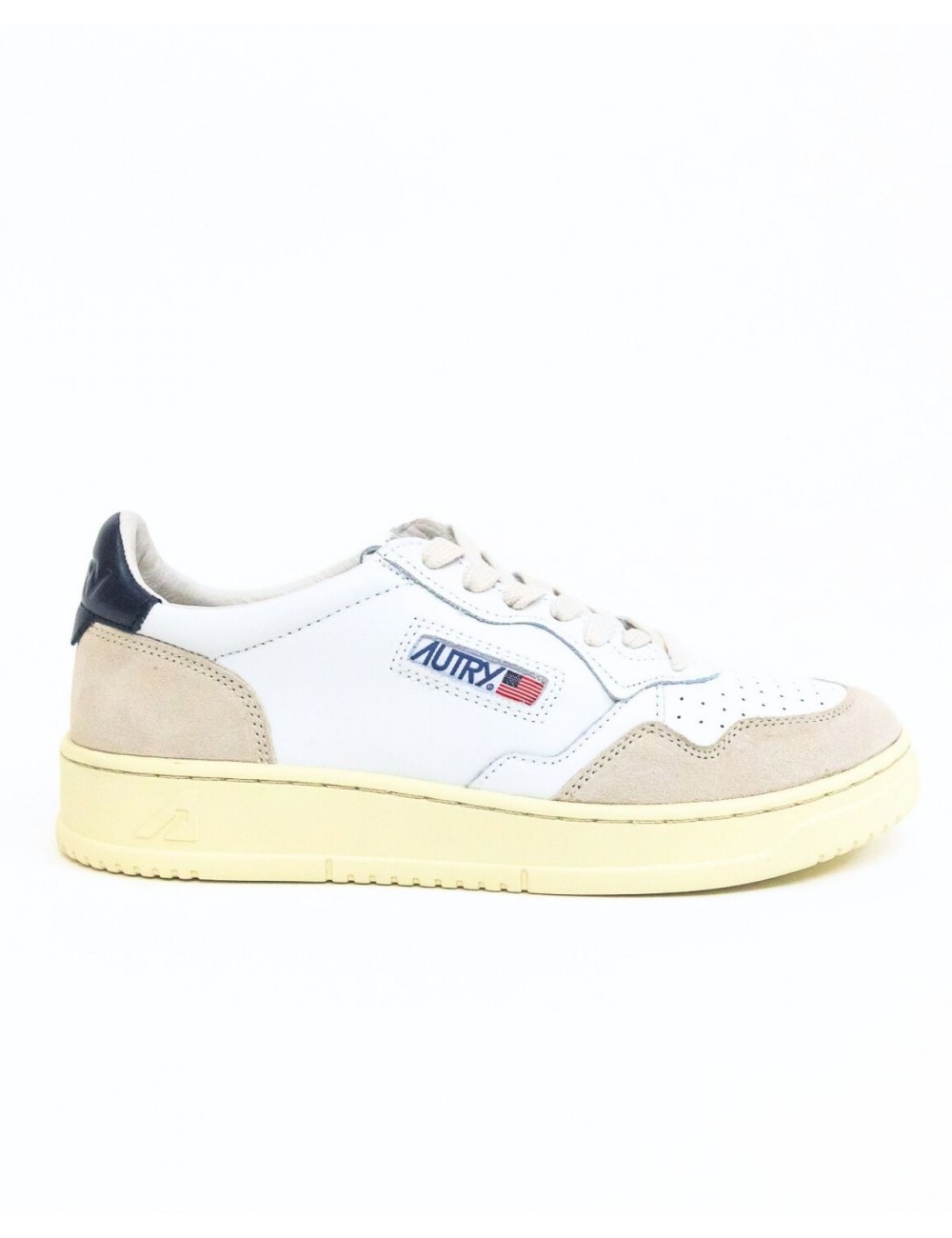 Autry - Medalist Leather/Suede White/Blue Men's Shoe AULM LS28 CON