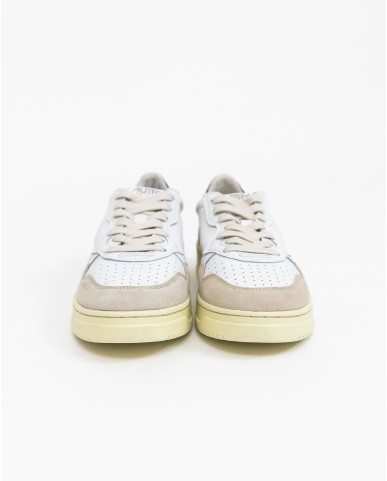 Autry - Scarpa Medalist Pelle/Suede Bianca/Blu Uomo AULM LS28 CON