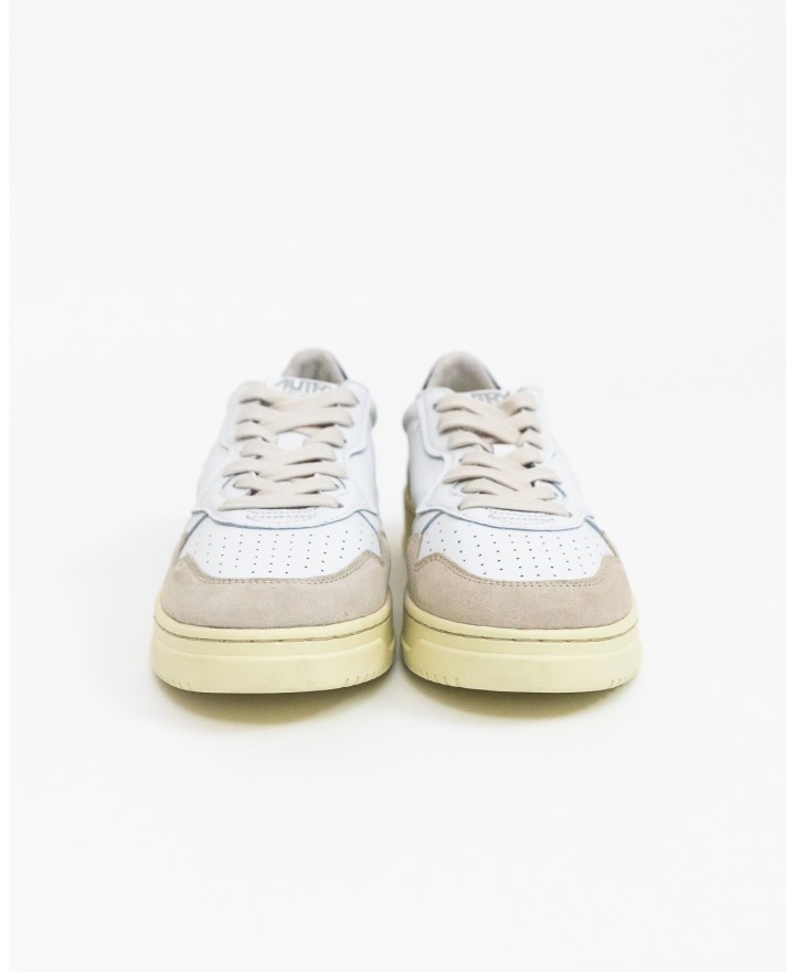 Autry - Scarpa Medalist Pelle/Suede Bianca/Blu Uomo AULM LS28 CON