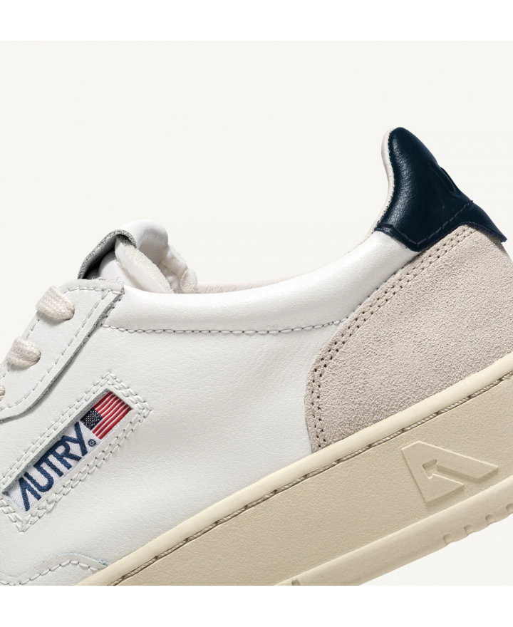 Autry - Scarpa Medalist Pelle/Suede Bianca/Blu Uomo AULM LS28 CON