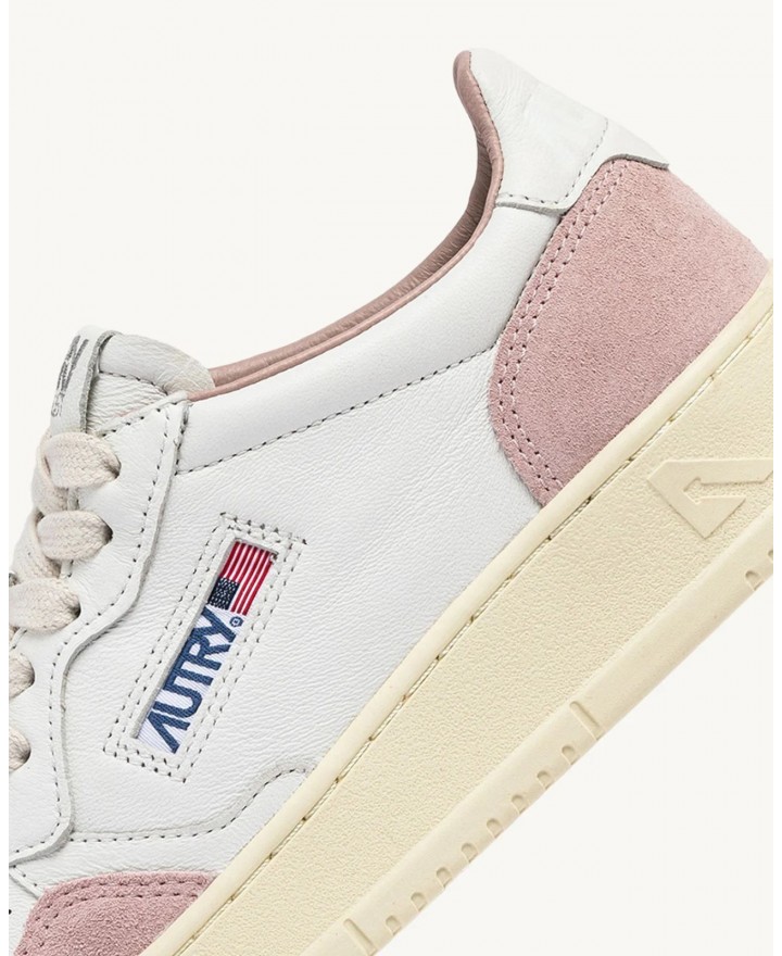 Autry - Scarpa Medalist Pelle Morbida/Suede Bianca/Rosa Donna AULW GS36 CON