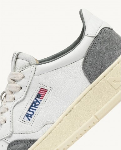 Autry - Women's Medalist Soft Leather/Suede White/Grey Shoe AULW GS37 CON
