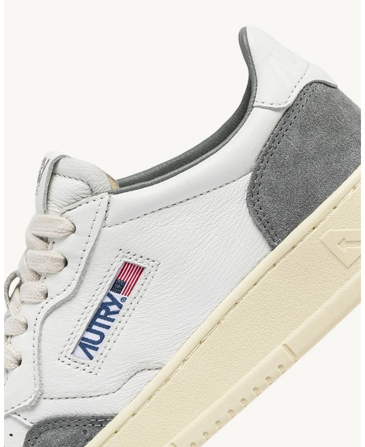 Autry - Women's Medalist Soft Leather/Suede White/Grey Shoe AULW GS37 CON