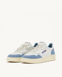 Autry - Women's Medalist Soft Leather/Suede White/Blue Shoe AULW GS38 CON