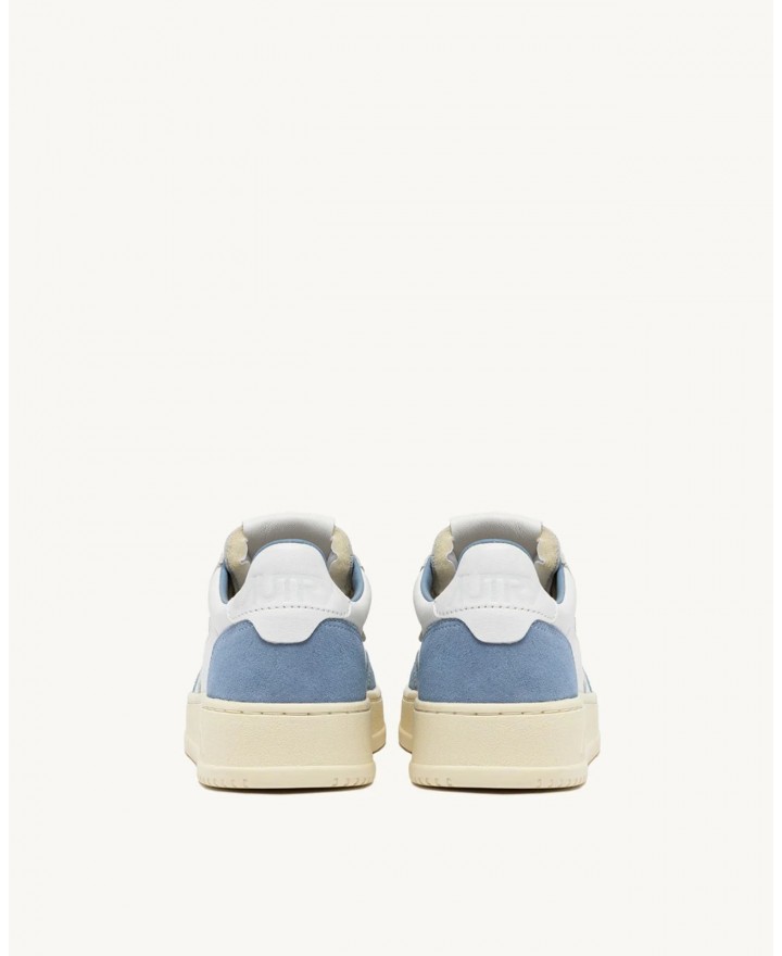 Autry - Scarpa Medalist Pelle Morbida/Suede Bianca/Azzurra Donna AULW GS38 CON