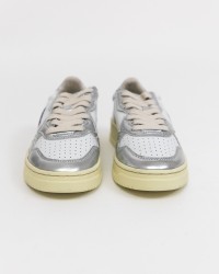 Autry - Women's Medalist Leather Bicolor Laminated Silver Shoe AULW WB18 CON