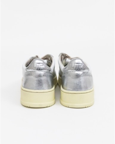 Autry - Scarpa Medalist Pelle Bicolor Laminata Argento Donna AULW WB18 CON