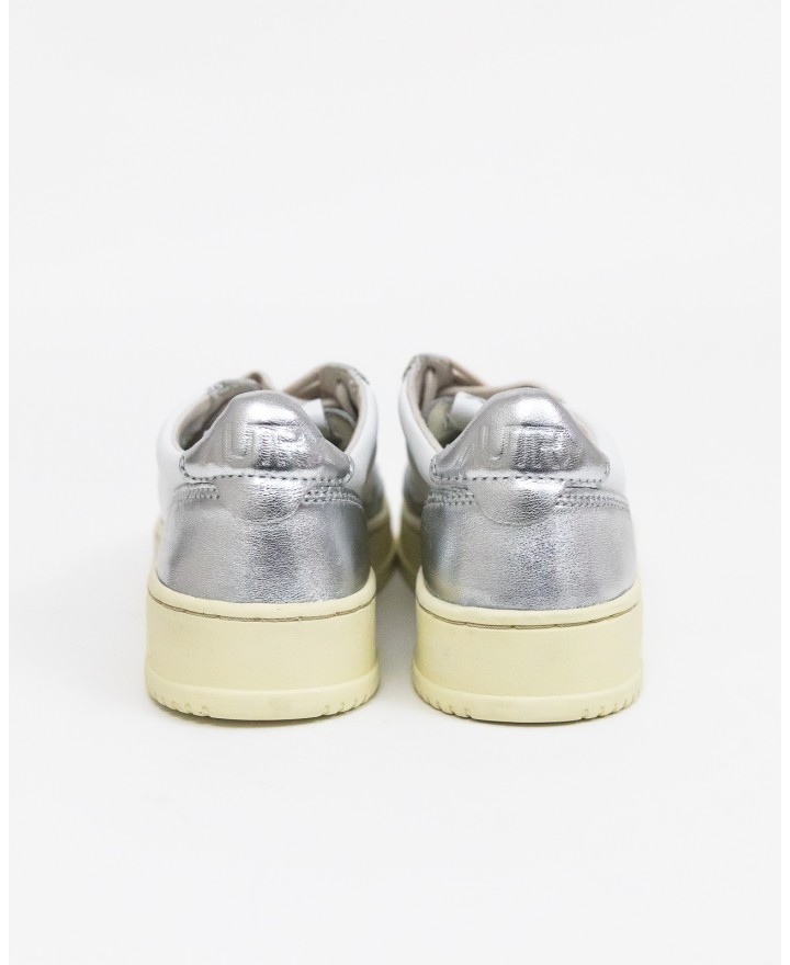 Autry - Women's Medalist Leather Bicolor Laminated Silver Shoe AULW WB18 CON