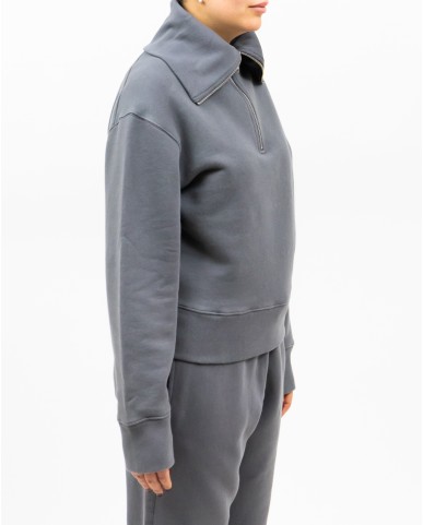 Autry - Felpa Mezza Zip Grigia Donna SWPW 78JF P25