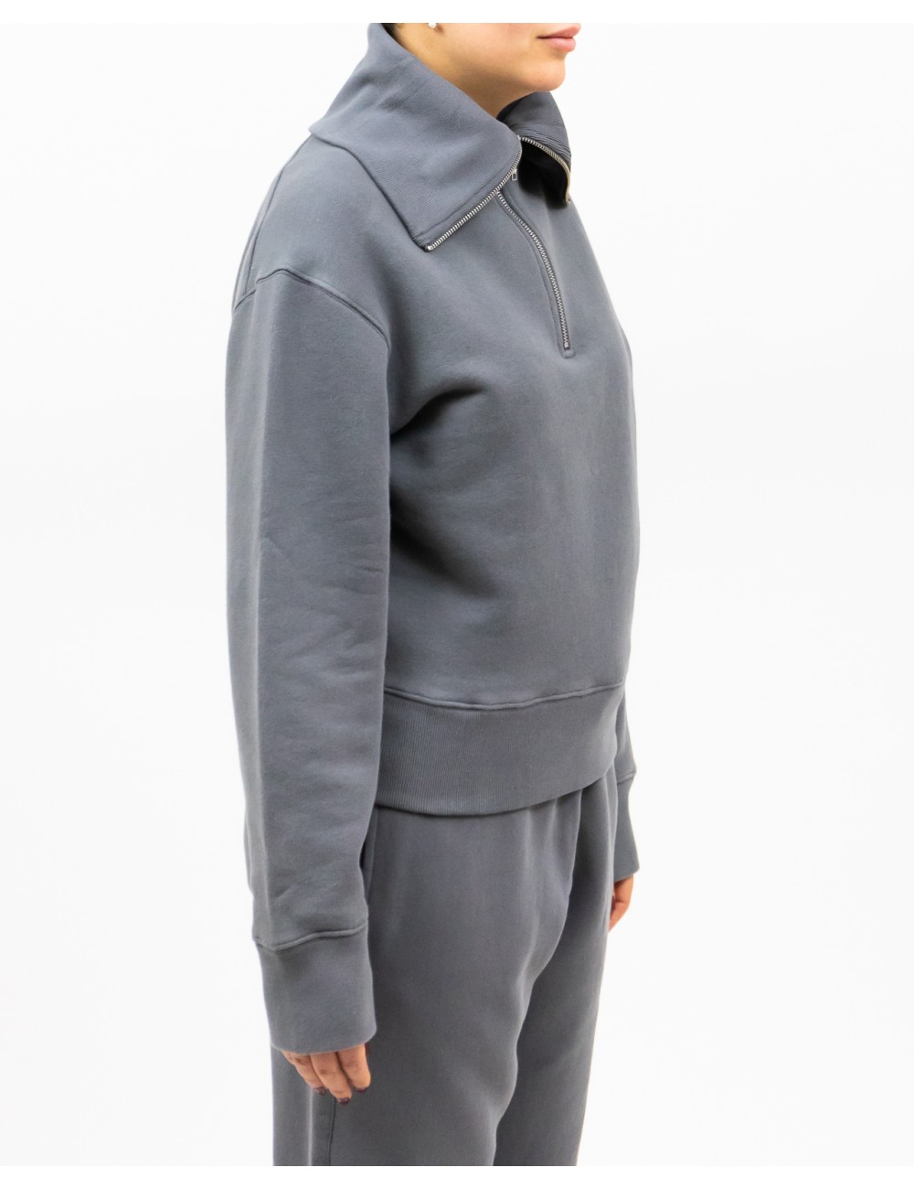 Autry - Felpa Mezza Zip Grigia Donna SWPW 78JF P25