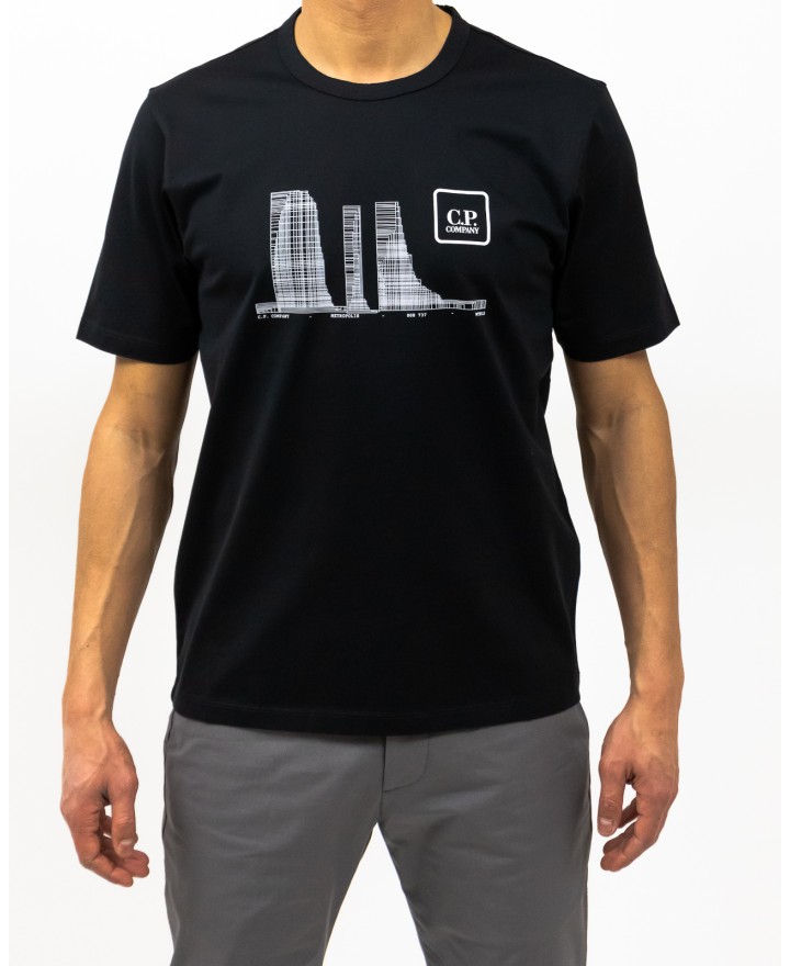 CP Company Metropolis - T-shirt Girocollo Nera Uomo LTS048A00 6370W 999 P25
