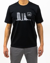 CP Company Metropolis - T-shirt Girocollo Nera Uomo LTS048A00 6370W 999 P25