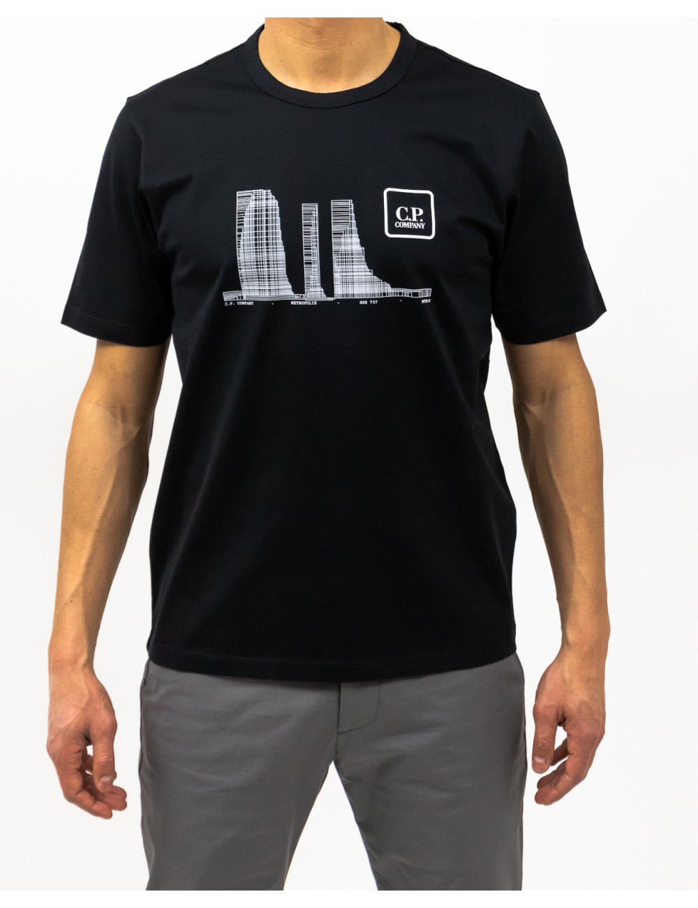 CP Company Metropolis - T-shirt Girocollo Nera Uomo LTS048A00 6370W 999 P25