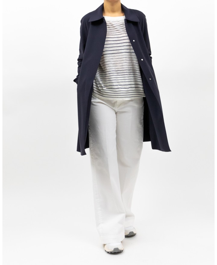 Harris Wharf London - Cappotto Scuba Blu Notte Donna A1360PJT 358 NAVY P25