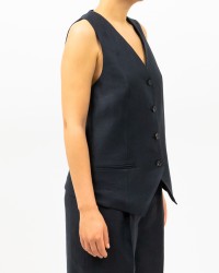 Peserico - Gilet Smanicato Blu Notte Donna M03010 02606 762 P25
