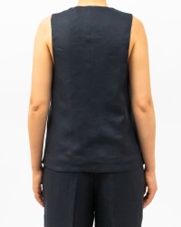 Peserico - Gilet Smanicato Blu Notte Donna M03010 02606 762 P25