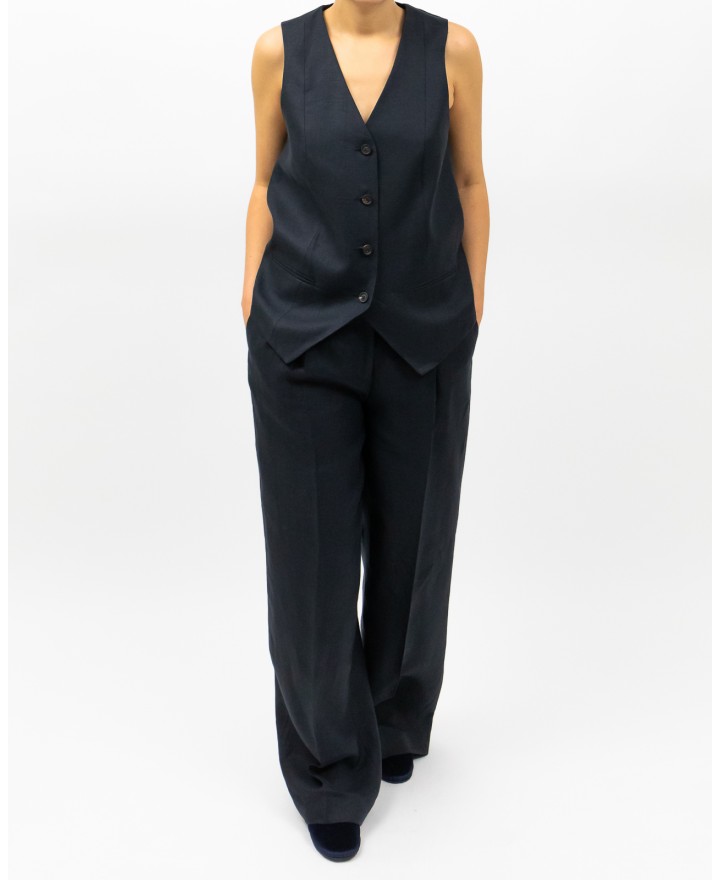 Peserico - Gilet Smanicato Blu Notte Donna M03010 02606 762 P25