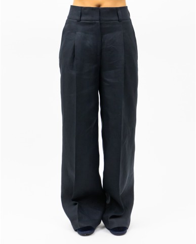 Peserico - Pantalone Ampio Blu Abisso Donna M04420 02606 762 P25