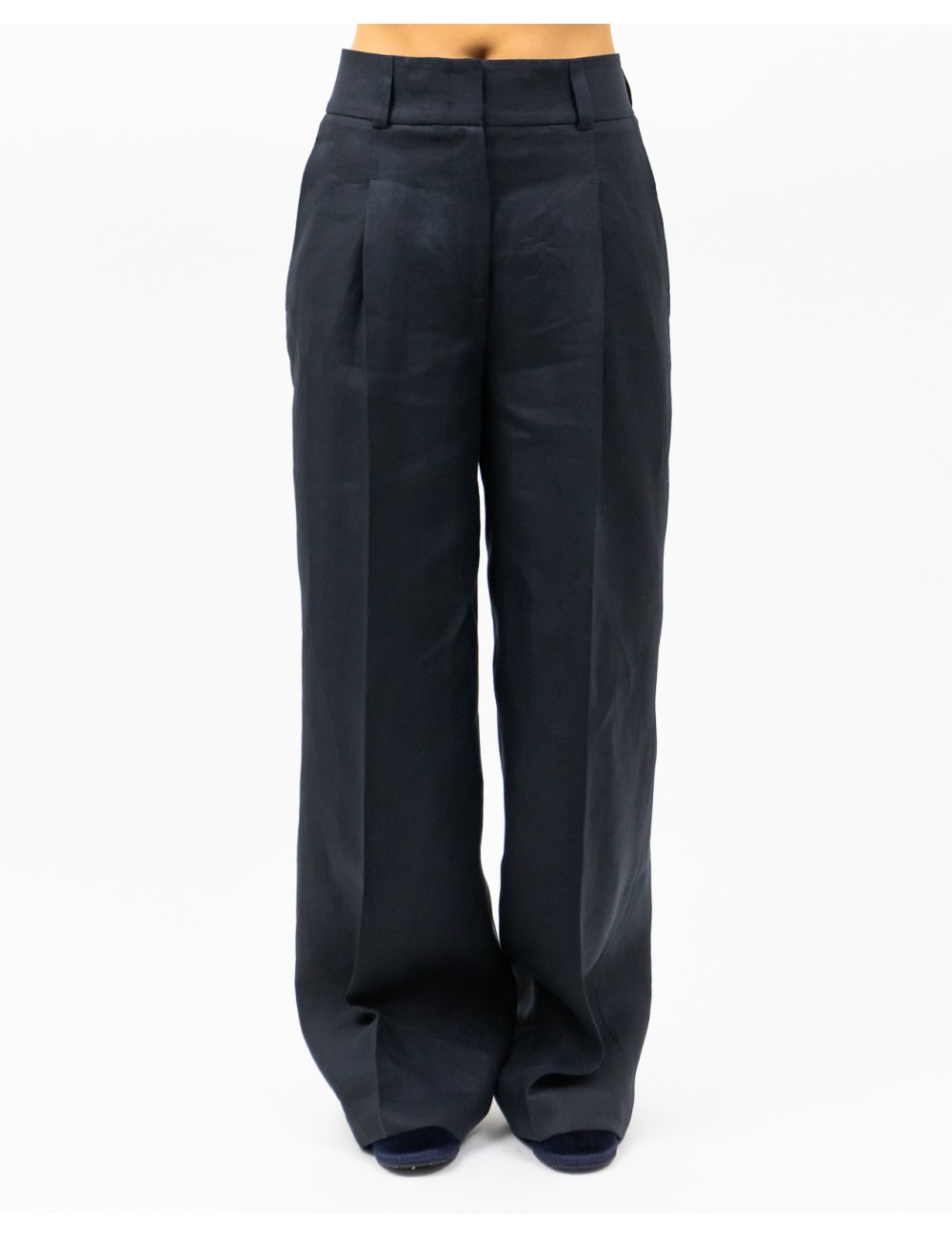 Peserico - Pantalone Ampio Blu Abisso Donna M04420 02606 762 P25