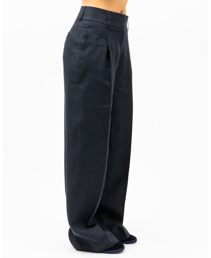 Peserico - Pantalone Ampio Blu Abisso Donna M04420 02606 762 P25