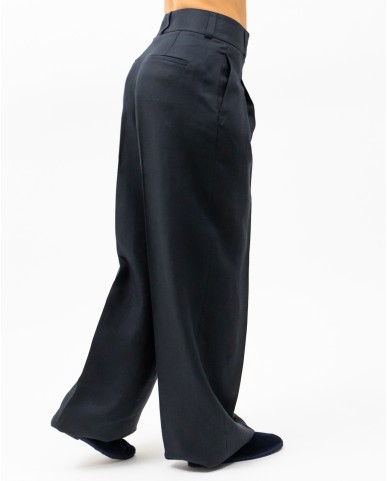 Peserico - Pantalone Ampio Blu Abisso Donna M04420 02606 762 P25