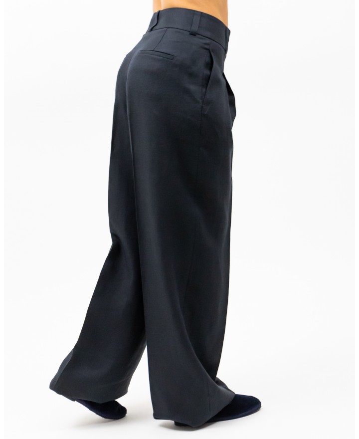 Peserico - Pantalone Ampio Blu Abisso Donna M04420 02606 762 P25