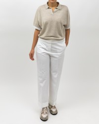 Peserico - Polo Senza Bottoni Cappuccino Beige Donna M99912F12 B9273 B43 P25