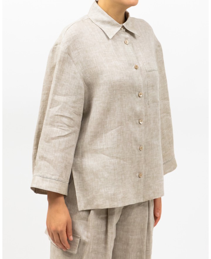 Peserico - Camicia Over Cappuccino Beige Donna S06121 02600 948 P25