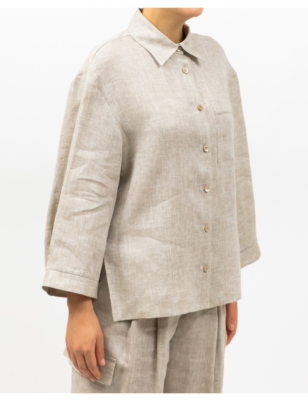 Peserico - Camicia Over Cappuccino Beige Donna S06121 02600 948 P25