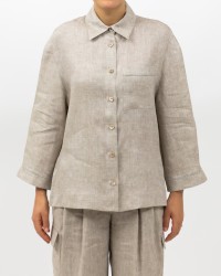 Peserico - Camicia Over Cappuccino Beige Donna S06121 02600 948 P25