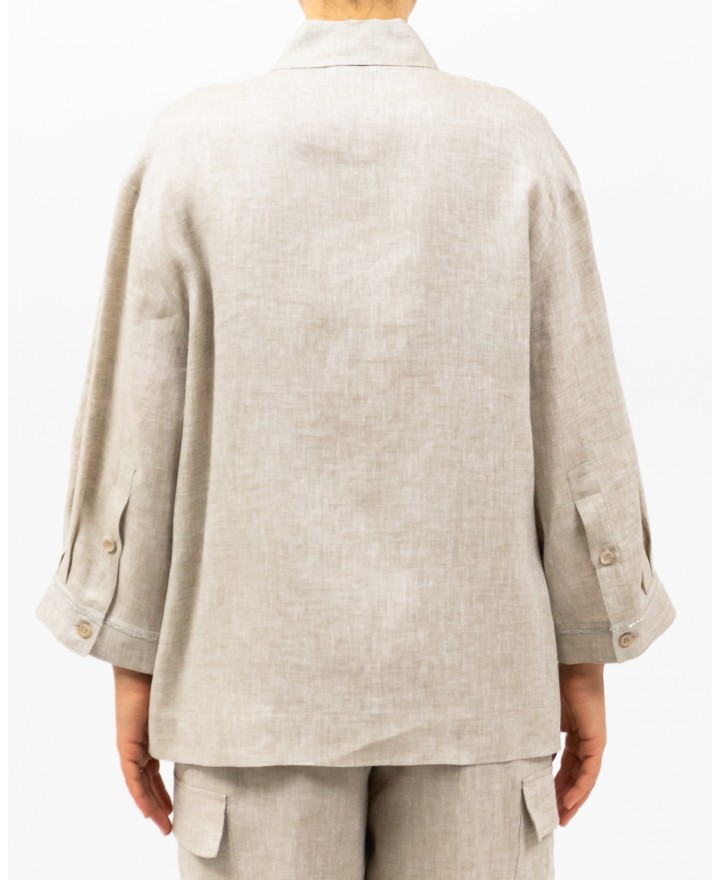 Peserico - Camicia Over Cappuccino Beige Donna S06121 02600 948 P25