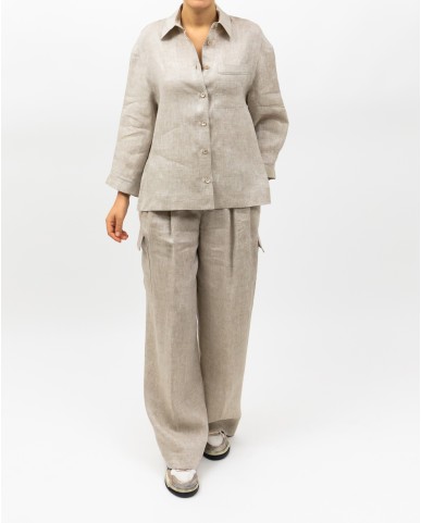 Peserico - Camicia Over Cappuccino Beige Donna S06121 02600 948 P25